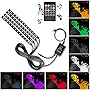 Nilight 4PCS 48 LEDs USB Interior Lights DC 5V Multicolor Music Car Strip Light Under Dash Lighting Kit with Sound Active Function and Wireless Remote Control, 2 Years Warranty