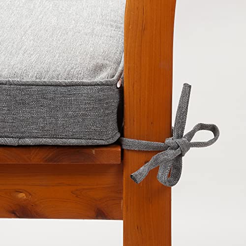 Magpie Fabrics 18"X18"X2.5" Square Corner Seat Cushion, 2 Pack, Indoor/Outdoor Waterproof Weather Resistant Universal Seat Cushions Chair Pads, For Patio Garden Dining Office Floor (Heather Grey) #TOP5