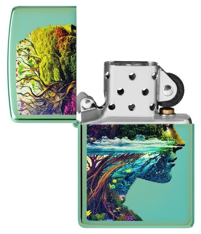 Encendedor Zippo Grabado Personalizado High Polish Verde miniatura 7