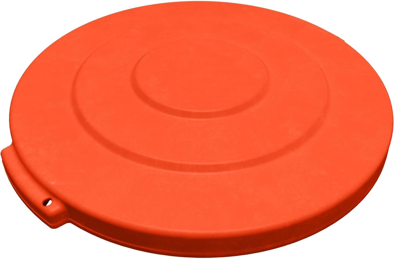 SPARTA Bronco Waste Container Trash Can Lid, Round Trash Bin for Disposal, 10 Gallons, Orange (Pack of 5)