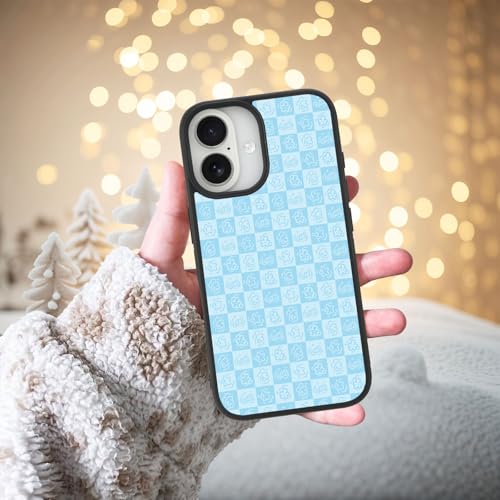 Coque iPhone 16 originale motif écossais bleu finition premium - 5
