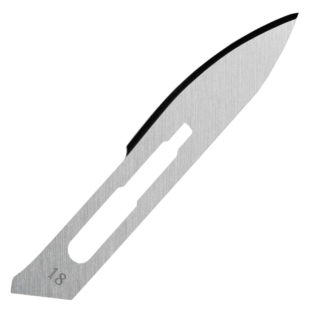 Hojas bisturi nº 18 - cuchillas escalpelo - bisturi quirurgico - recambio cuchillas - envase de abastecimiento con 100 cuchillas de repuesto