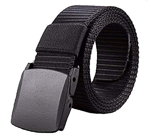 halamodo Unisex Ha Casual Nylon Belt  Color Black Size 46 Inch