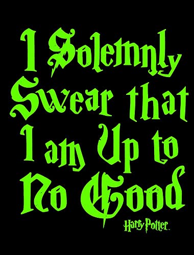 Harry Potter I Solemnly Swear Neon Green Text Graphic Printed Black T-Shirt Toddler Boy to Youth Boy2