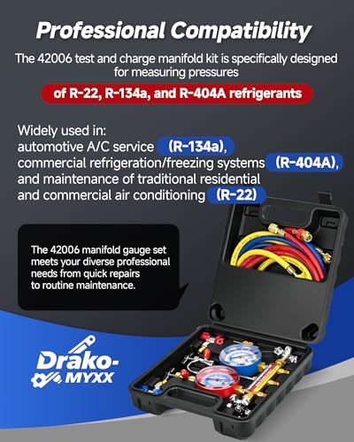 Manómetro y Kit de Carga 42006 con Mangueras HVAC y Adaptadores miniatura 3