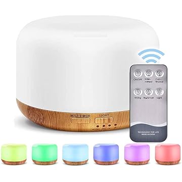 Umidificador de Ar Difusor Elétrico Aromatizador Óleo Essencial Abajur Luminária Led 7 Cores com Controle Remoto