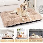 JOEJOY Large Dog Bed Crate Pad, Ultra Soft Calming Dog Crate Bed Washable Anti-Slip Kennel Crate Mat for Extra Large Medium Small Dogs, Dog Mats for Sleeping and Anti Anxiety，40" x 27", Beige - Image 5