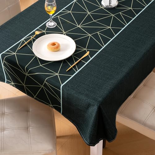 Image of HOKIPO Modern Grace Table Cloth for 4 Seater, 55x71 in, Midnight Lines