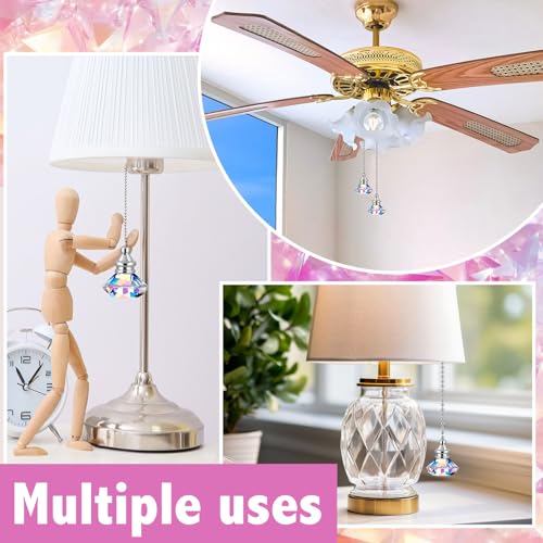 Image of Jovitec 2 Pcs Ceiling Fan Light Pull Chain, Rainbow Color