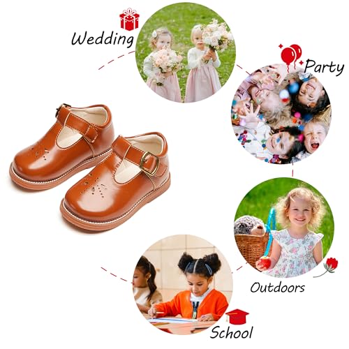 Image of PHIRAMIN Toddler Girl Mary Jane Dress Shoes-Little Girl School Uniform Shoes for Wedding Party