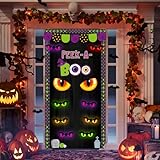 Halloween Cutouts Bulletin Board Decorations Spooky Eyes Boo Sign Party Door Cover Decor Glow in The Dark for Kids Students Classroom Home Chalkboard Wall Supplies