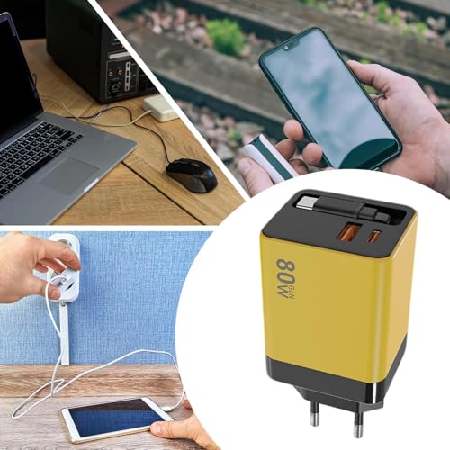 Cargador de pared de 80W con cable retráctil que acelera la carga de tus dispositivos móviles 4