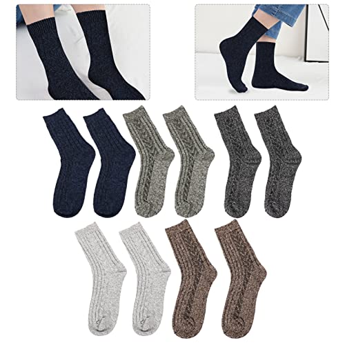 5 pares de meias masculinas de inverno BesPORTBLE, meias de lã grossa, vintage, para esportes ao ar