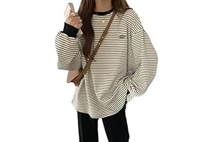 Korean Styles Clothes Women Oversized Striped T-shirt