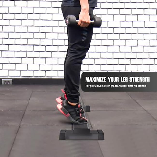 Leg Extension and Curl Machine, Steel Calf Raise Bar with Anti-Slip Platform, Ideal for Calf Stretching, Squats, and Lower Body Workouts