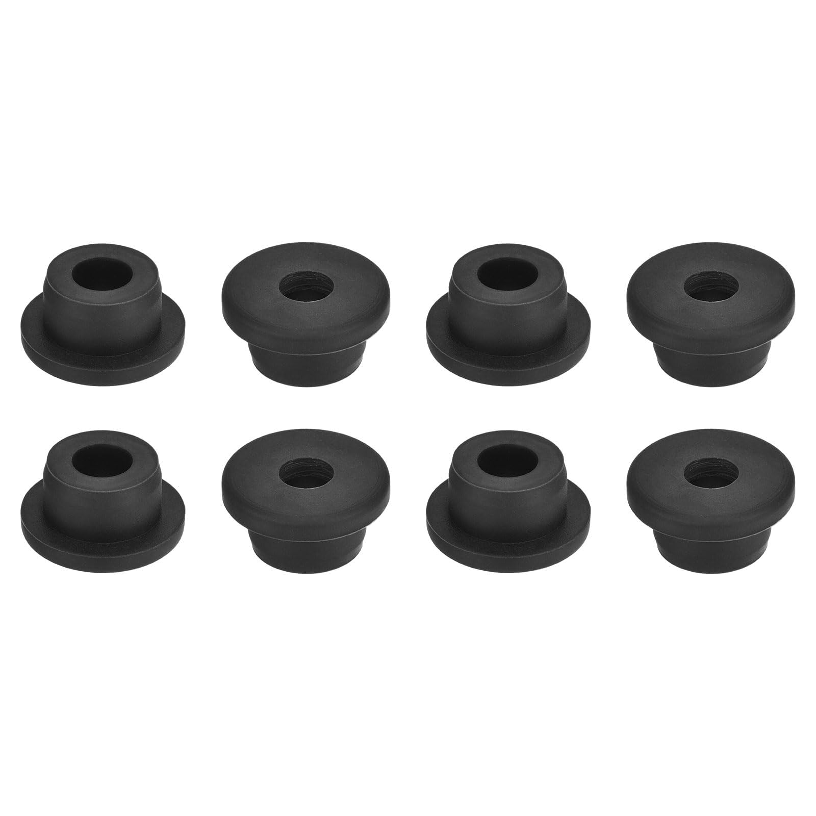 Unifizz 8Pcs Rubber Grommet 3/4"(19mm) Drill Hole, 3/8"(10mm) ID Hole Top Hat Grommet Black Silicone Hole Plug Gasket for Automotive, Machinery and Wiring Applications