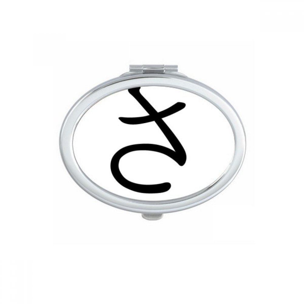 Miroir compact ovale avec caractère japonais katakana si portable pour sac