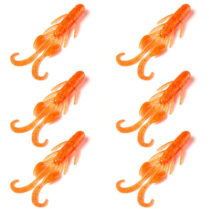 Soft Lure for Bass Fishing Wafting Bug Swimbait Shrimp Lure Worm Lure 7.6g/0.27oz 101mm Pack of 6