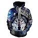 Produktbild Kapuzenpullover,Wolf King Serie Herren 3D Hoodie Outdoor Sweatshirts Unisex Casual Sportswear Mit Tasche-Multicolor M