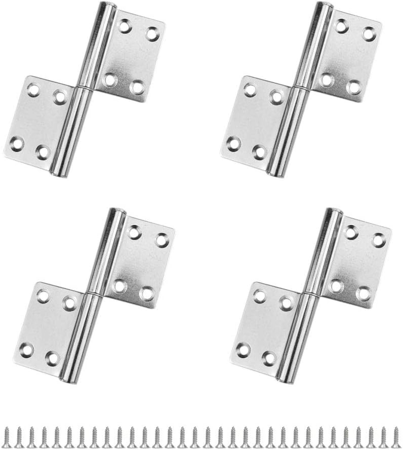 CHYU4 Pcs Door Hinge Stainless Steel Ball Bearing Door Hinges Internal & External Doors Butt Door Hinge Silver,4 Inch