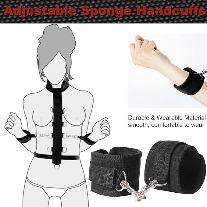 Menottes Réglables Avec Sangles - Accessoire Jeu Adulte, Matériau Doux, Pour Explorations Intimes (expédition Discrète)