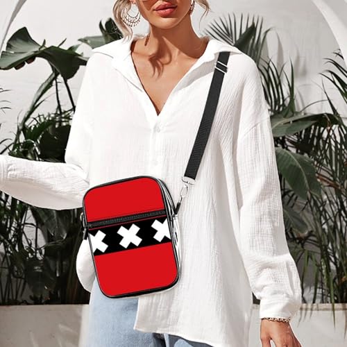 Netherlands Flag Clear Crossbody Bag Stadium Bag Adjustable Side Shoulder Bags Messenger Bag with 2 Compartments 7