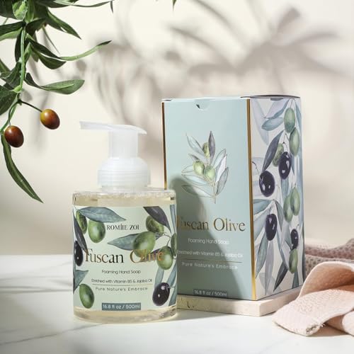 Image of ROMIIE ZOI Foaming Hand Soap, Tuscan Olive, 500ml / 16.8fl.oz | With Gift Box, Gentle cleansing, nourishes skin without drying