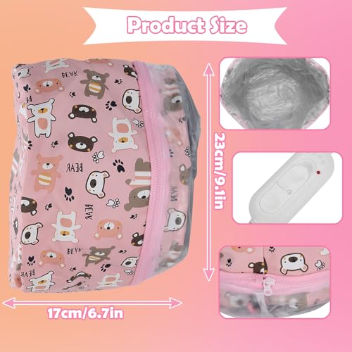 Heat Cap for Hair, Heating Cap for Hair Electric Treatment, Three Speed Temperature Control Detachable Hair Steamer Cap Adjustable Waterproof Deep Conditioning Steam Cap US Standard 110V