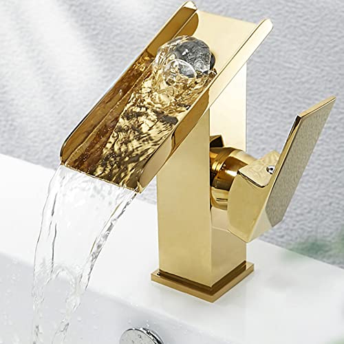 Robinet de lavabo cascade monotrou pour vasque moderne de salle de bain