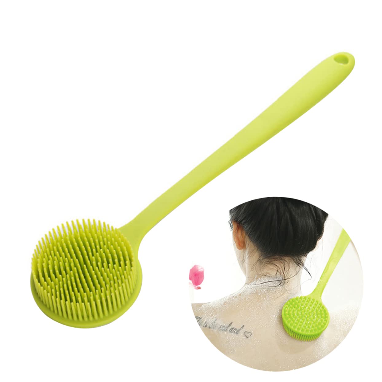 FRCOLOR 2pezzi Spazzola Per Silicone Lungo Spazzola Doccia Esfoliante Per Massaggio Alla Schiena Adatta Tutti Tipi