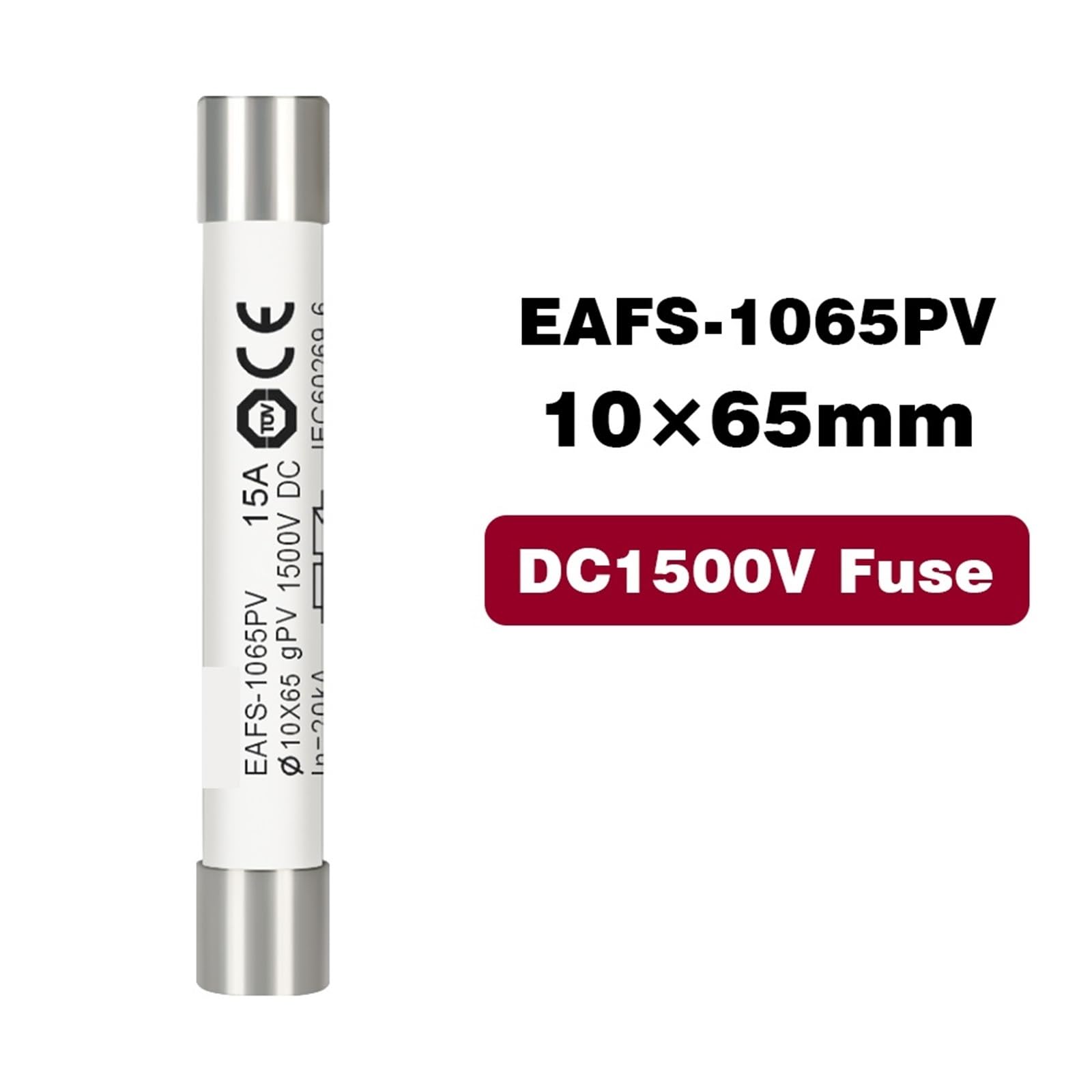 Base portafusibili fotovoltaico 20A 25A 30A su guida Din DC 1000V 1500V(15A,1065 Fuse)