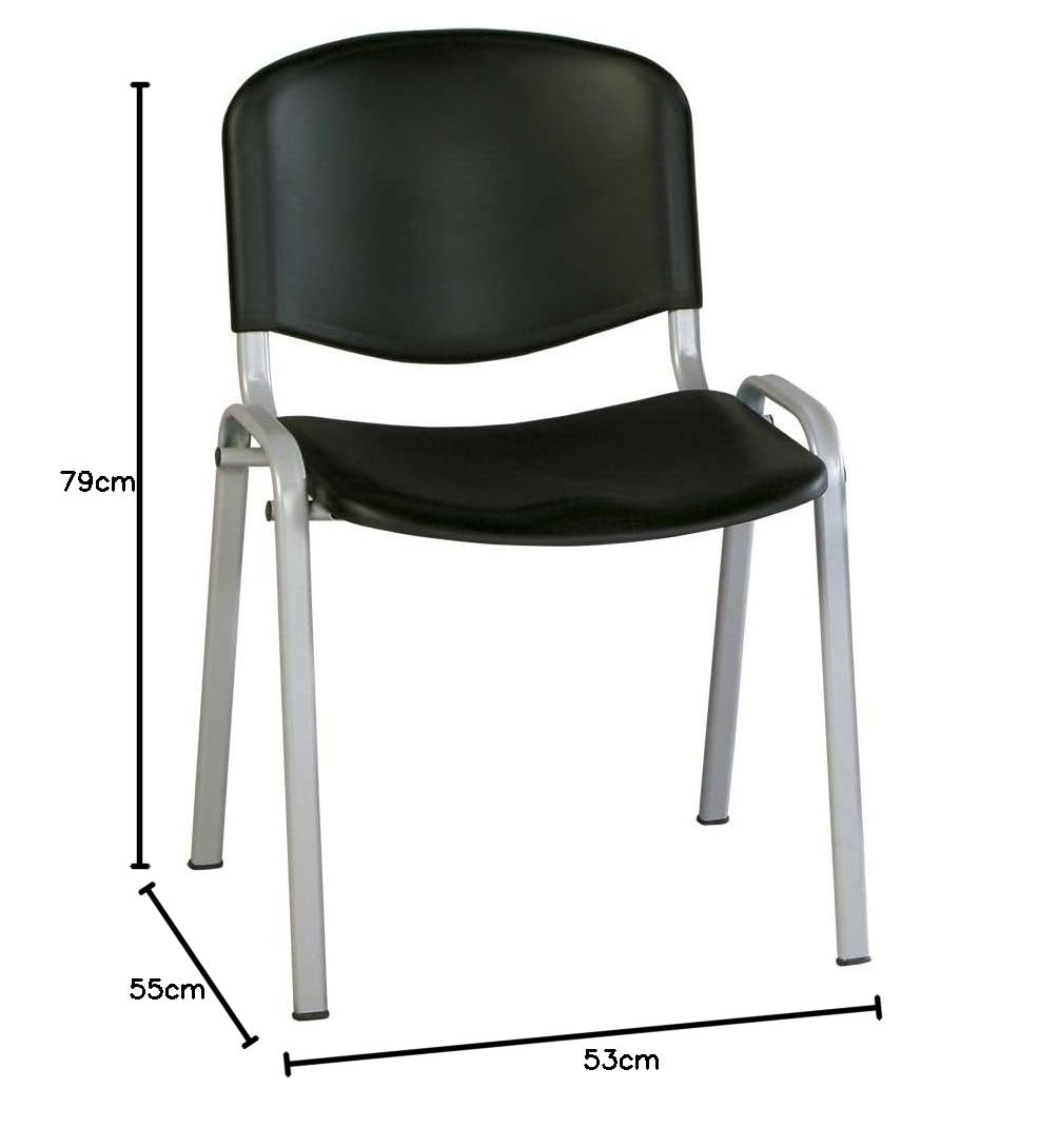 Sedia confidente ISO, Metallo, Nero, 55 x 53 x 79 cm