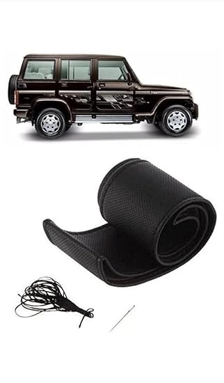 AUTO SHUBH MANGALAM Car Steering Wheel Cover - Microfiber Leather, Breathable, Anti Slip Steering Wheel Cover for Bolero