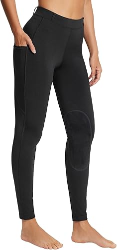 Miniatura 7 de BALEAF Pantalones de equitación para mujer pantalones ecuestres con parche en la rodilla mallas de equitación trabillas para cinturón con bolsillos