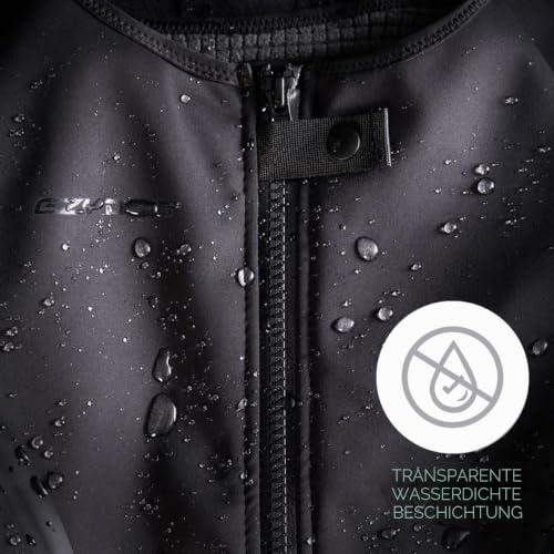 EzyDog Hundemantel Wasserdicht für Kleine, Mittelgroße und Große Hunde - Hundepullover Fleece mit Sicheren Reflexstreifen, Thermax Hundejacke - Hunderegenmantel mit Bauchschutz (M, Schwarz)