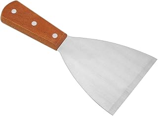 Iron Skillets Turner BBQ Grill,Stainless Steel Non-Stick BBQ Grill Flipper with Wooden Handle Turner Spatula Kitchen Utensils