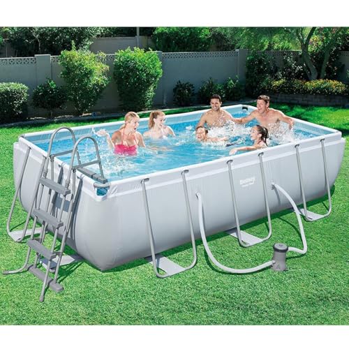 Bestway Power Steel Rectangular Pools, Grey