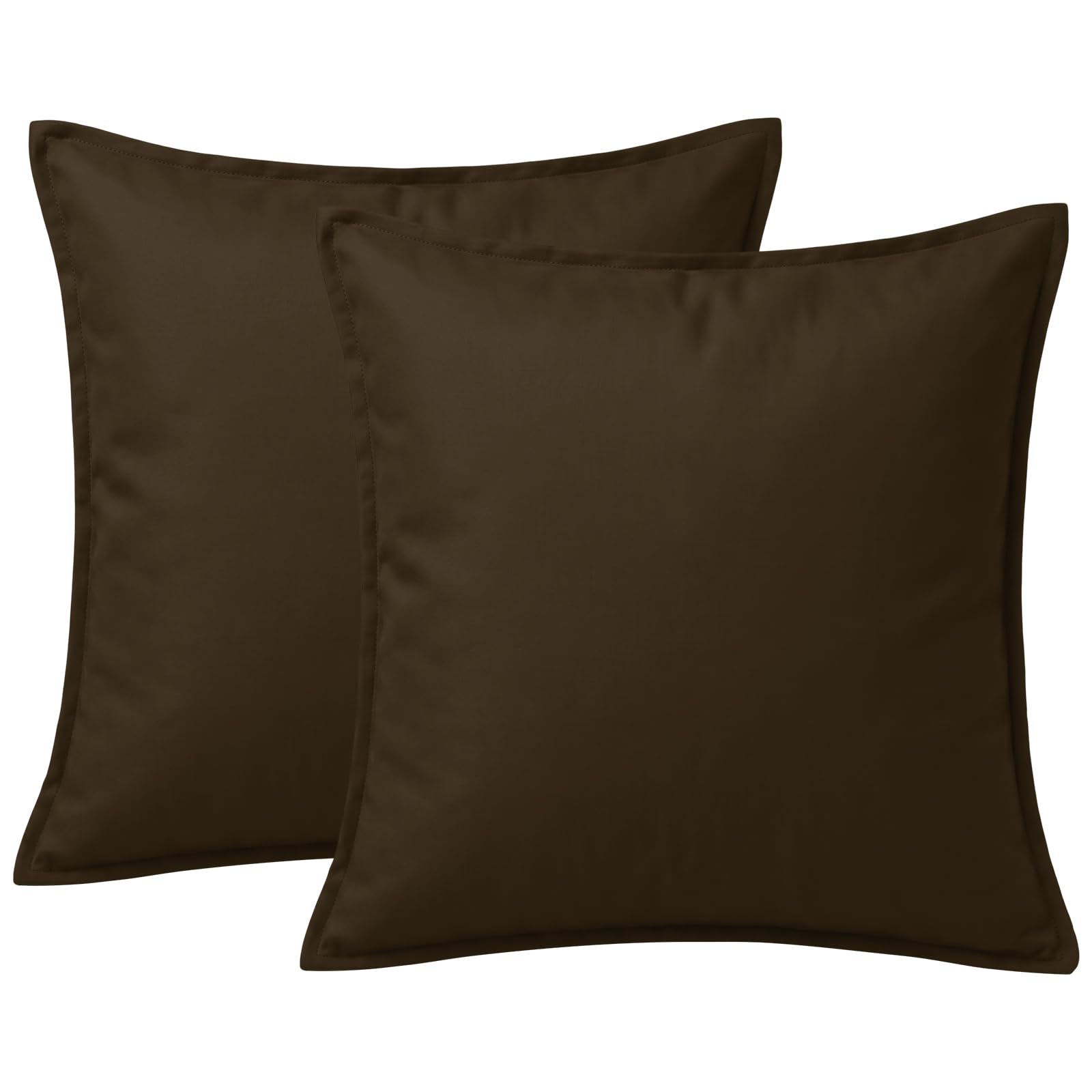 2 Pack Waterproof Outdoor Garden Scatter Cushions 60x60cm, Filled Seat Cushion Pads with Hollowfibre Filling & Invisible Zip, Decorative Throw Pillows 24"x24" for Rattan Sofa, Patio (Brown)