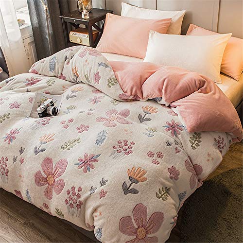 XJBT Espesar Lana De Coral Funda Nórdica Cama 90 Niña Suave Transpir