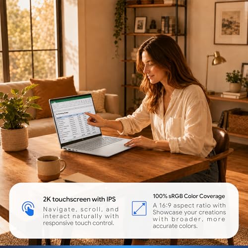 Image of HP OmniBook 3 Flagship 16 inch 2K Touchscreen Laptop Bundle with Docking Station, AMD Ryzen 5 Processor, 16GB RAM, 256GB PCIe SSD, IPS Display, WiFi 6, AI Copilot, Windows 11, Glacier Silver