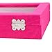 Pasutewel Velvet Glass Ring Jewellery Display Storage Box Jewelry Holder Storage Organizer Stand 7 Slots (Pink)