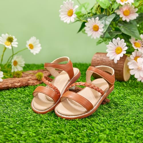 Image of PHIRAMIN Toddler Flower Girl Sandals - Girl Dress Shoes Toddler Little Kid Wedding Party