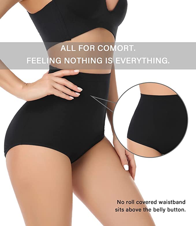 Image of DIVING DEEP Women's High Waisted Cotton Underwear Ladies Soft Briefs Panties | Women Antibacterial Cotton Hipster Panty | Women's Seamless High -Rise Panties Hipster (Pack of 4)