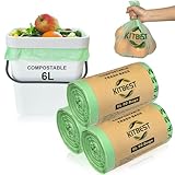 KITBEST Bolsas compostables para residuos de alimentos, 6 L, 150 bolsas...