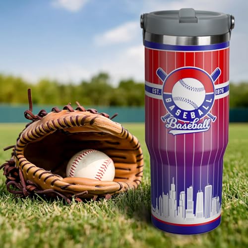 30oz Chicago Tumbler with Handle and Straw, Chicago Gifts for Men, Stainless Steel Vacuum Insulated Flip Straw Spill Proof Travel Mug Cup (1 Piece) by Generic - Image 7