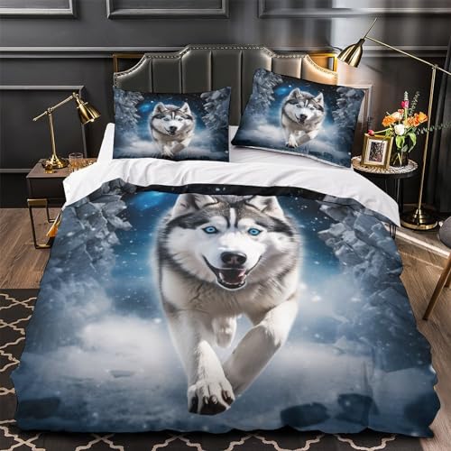 Chiens de traîneau housse de couette avec fermeture éclair 3D - 4