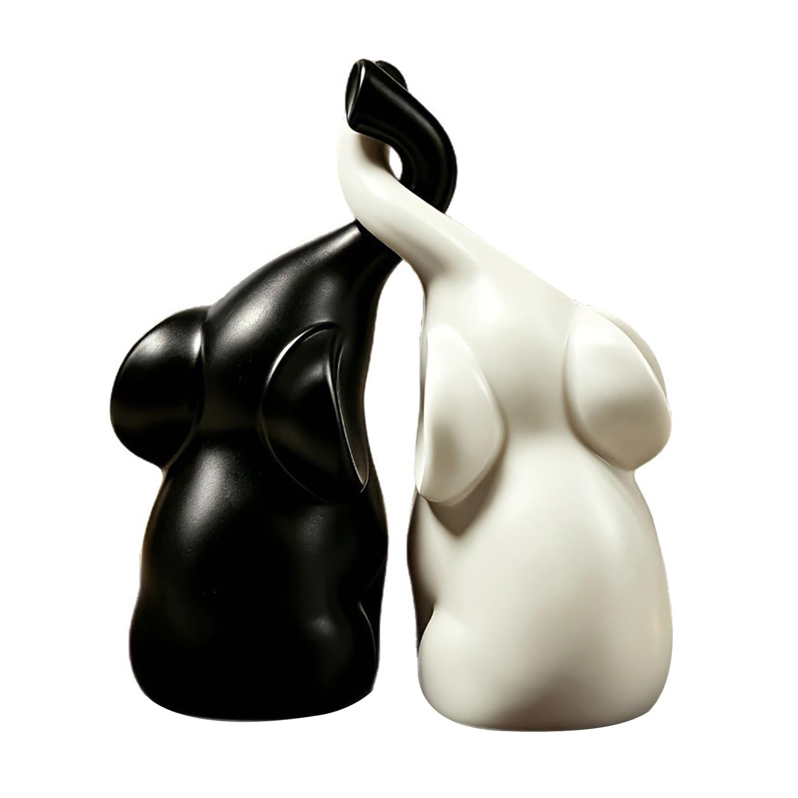 Glifora Elephant Figurines - Loving Gifts for Couples, Wedding Anniversary Modern Elephant Sculpture Ornament for Home Decor, Living Room Shelf Decoration, Elephant Statue in Love