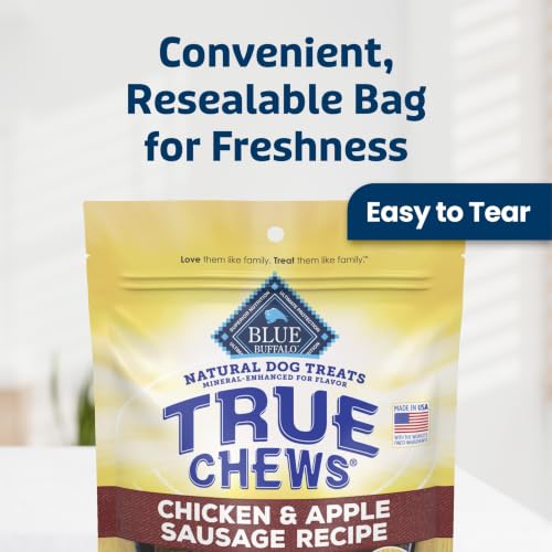 Blue Buffalo True Chews Chicken & Apple Sausage Natural Dog Treats, Real Meat Dog Snacks, Healthy Reward or Training Treat, Made in the USA with Real Chicken & Natural Ingredients, 12 oz. - Image 4