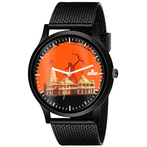 AROA Watch for Shri Ram Janmbhoomi Model : 1285 Black Metal Analog Black Strap Watch Orange Dial Stylish Watch for Boys (B0CRYBTN48) Amazon Price History, Amazon Price Tracker