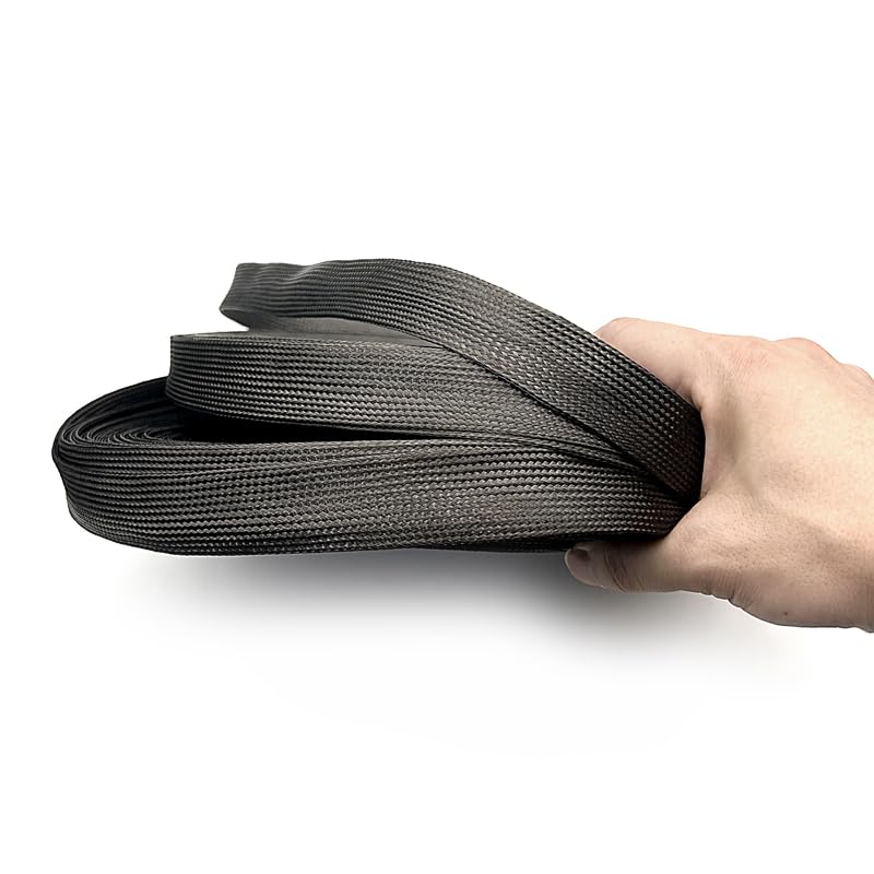Guaina intrecciata in fibra di carbonio nera - Flessibile...(4mmx3m)